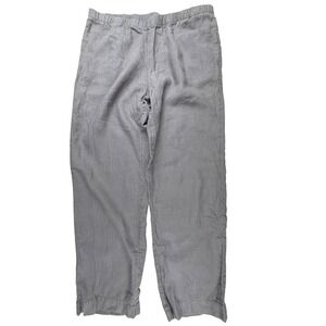 J. Jill Light Gray Casual Linen-Blend Trousers